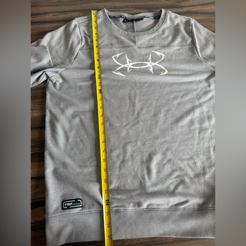 Under Armour Women’s Gray Fish Threadborne Shoreline Crew Sweatshirt-Size L - Picture 6 of 7